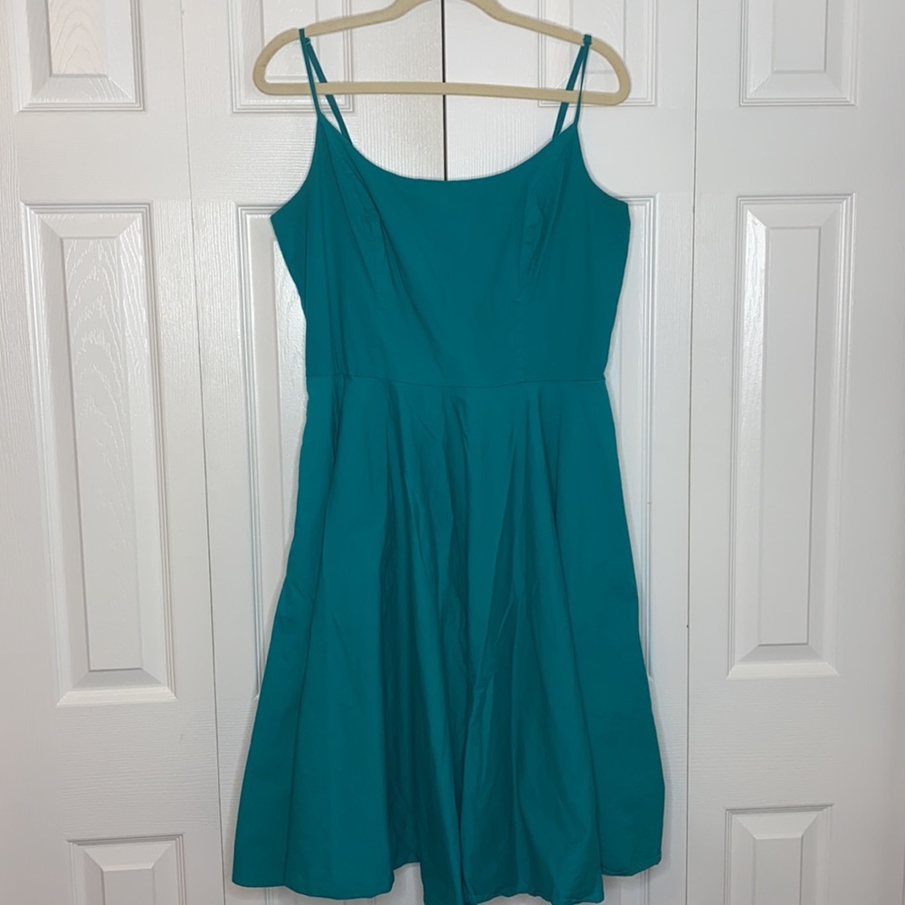 Unique Vintage Tatyana 1950s Teal Peggy Swing Dress